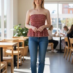 Isabel Marant Red Strapless Top